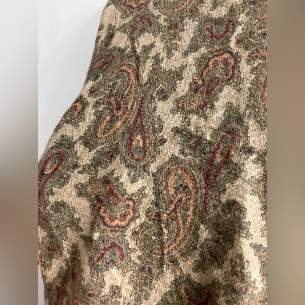 Vintage tweeds lambs wool angora rabbit hair paisley print cardigan sweater - Picture 7 of 7